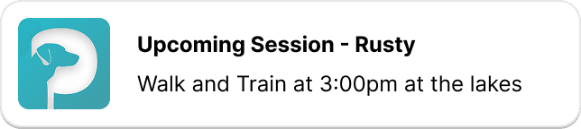Upcoming session reminder pushed to the trainer’s phone
