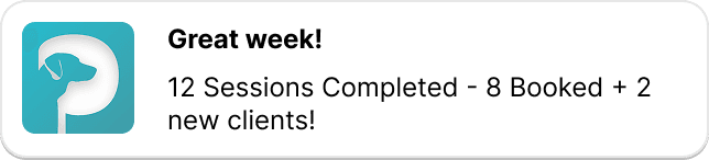 Weekly recap notification — a great week summary