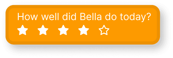 How well did Bella do today? — four of five stars